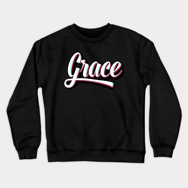 Christian Grace Typographic Design Crewneck Sweatshirt by Creative Expression By Corine